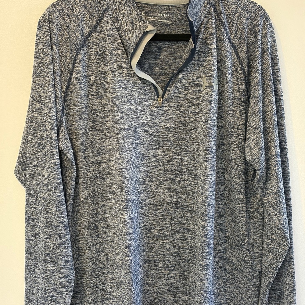 Under Armour Heatgear LG Blue and Gray Athletic Pullover